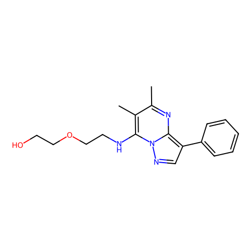 2-{2-[(5,6-Dimethyl-3-phenylpyrazolo[1,5-a]pyrimidin-7-yl)amino]ethoxy}ethanol structure