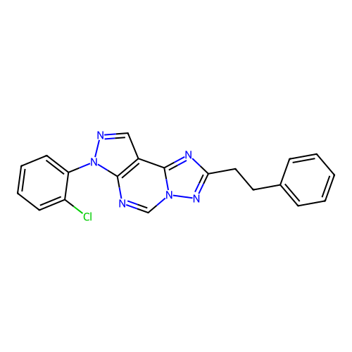 10-(2-chlorophenyl)-4-(2-phenylethyl)-3,5,6,8,10,11-hexaazatricyclo[7.3.0.0^{2,6}]dodeca-1(9),2,4,7,11-pentaene structure