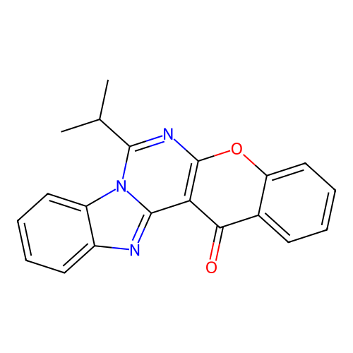 7-isopropyl-14H-benzo[4,5]imidazo[1,2-c]chromeno[3,2-e]pyrimidin-14-one structure