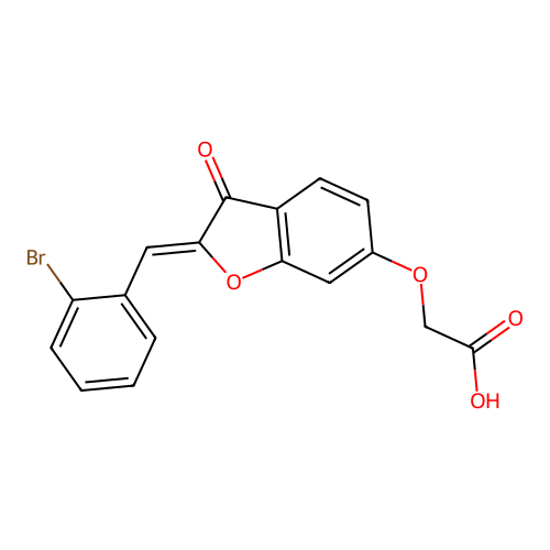 (Z)-2-((2-(2-bromobenzylidene)-3-oxo-2,3-dihydrobenzofuran-6-yl)oxy)acetic acid structure