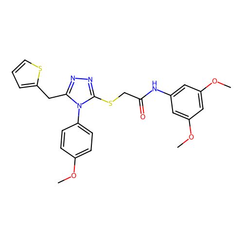 N-(3,5-dimethoxyphenyl)-2-{[4-(4-methoxyphenyl)-5-(thiophen-2-ylmethyl)-4H-1,2,4-triazol-3-yl]sulfanyl}acetamide structure