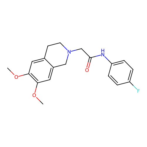 2-(6,7-dimethoxy-3,4-dihydro-1H-isoquinolin-2-yl)-N-(4-fluorophenyl)acetamide structure