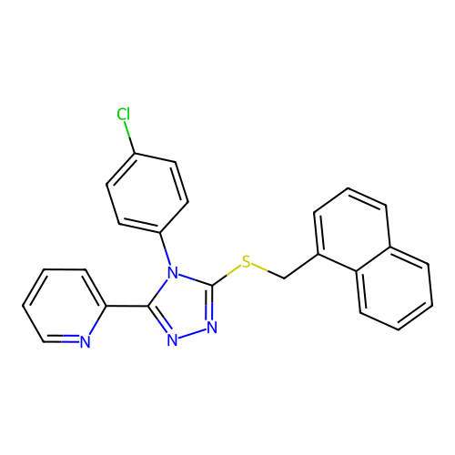 4-(4-Chlorophenyl)-3-(naphthylmethylthio)-5-(2-pyridyl)-1,2,4-triazole structure