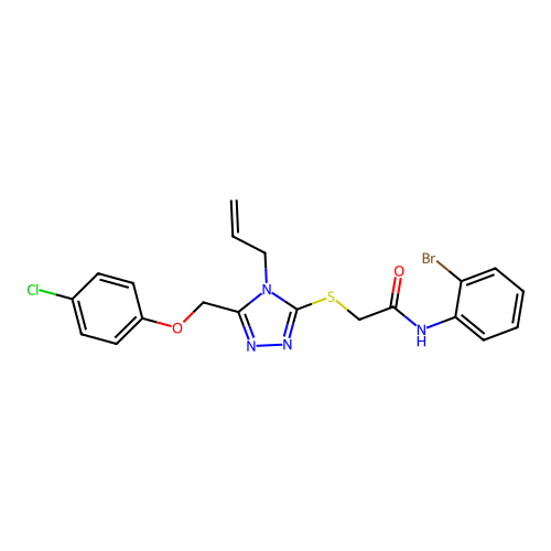 2-((4-allyl-5-((4-chlorophenoxy)methyl)-4H-1,2,4-triazol-3-yl)thio)-N-(2-bromophenyl)acetamide structure