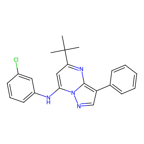 5-tert-butyl-N-(3-chlorophenyl)-3-phenylpyrazolo[1,5-a]pyrimidin-7-amine structure