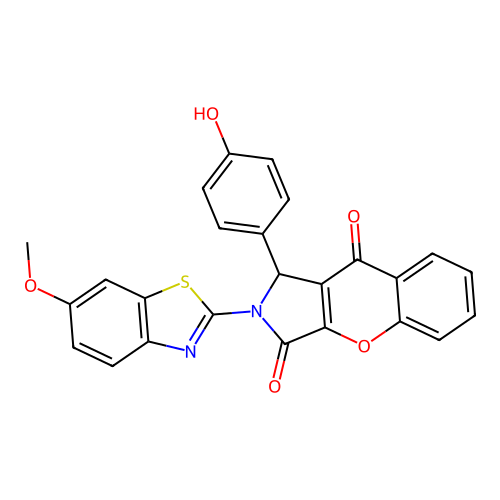 1-(4-hydroxyphenyl)-2-(6-methoxy-1,3-benzothiazol-2-yl)-1,2-dihydrochromeno[2,3-c]pyrrole-3,9-dione structure