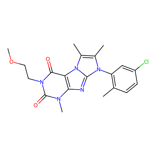 8-(5-chloro-2-methylphenyl)-3-(2-methoxyethyl)-1,6,7-trimethyl-1H-imidazo[2,1-f]purine-2,4(3H,8H)-dione structure