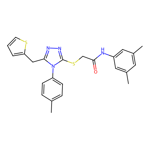 N-(3,5-dimethylphenyl)-2-{[4-(4-methylphenyl)-5-(thiophen-2-ylmethyl)-4H-1,2,4-triazol-3-yl]sulfanyl}acetamide structure