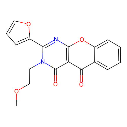 2-(furan-2-yl)-3-(2-methoxyethyl)-4H-chromeno[2,3-d]pyrimidine-4,5(3H)-dione structure