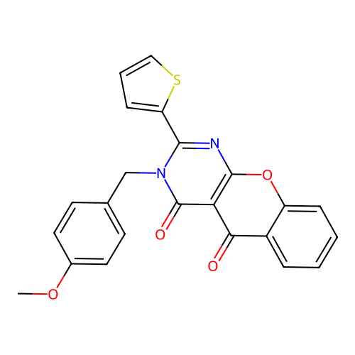 3-(4-methoxybenzyl)-2-(thiophen-2-yl)-4H-chromeno[2,3-d]pyrimidine-4,5(3H)-dione structure