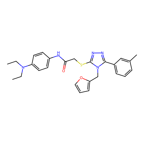 N-(4-(diethylamino)phenyl)-2-((4-(furan-2-ylmethyl)-5-(m-tolyl)-4H-1,2,4-triazol-3-yl)thio)acetamide structure