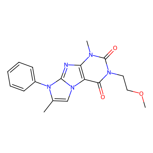 2-(2-Methoxyethyl)-4,7-dimethyl-6-phenylpurino[7,8-a]imidazole-1,3-dione structure