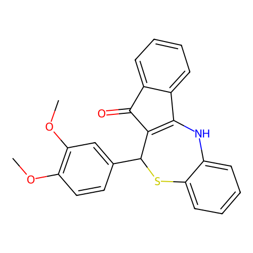 6-(3,4-dimethoxyphenyl)-6H-benzo[b]indeno[1,2-e][1,4]thiazepin-5-ol structure