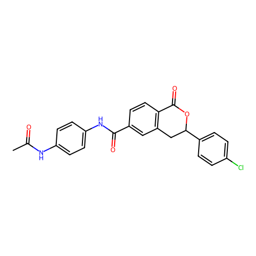 N-(4-{[3-(4-chlorophenyl)-1-oxoisochroman-6-yl]carbonylamino}phenyl)acetamide structure