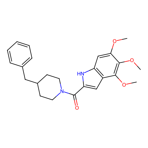 (4-benzylpiperidin-1-yl)(4,5,6-trimethoxy-1H-indol-2-yl)methanone structure