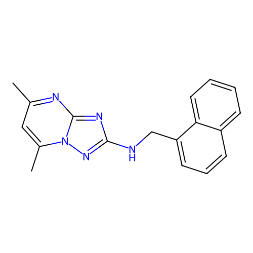 5,7-dimethyl-N-(naphthalen-1-ylmethyl)-[1,2,4]triazolo[1,5-a]pyrimidin-2-amine structure