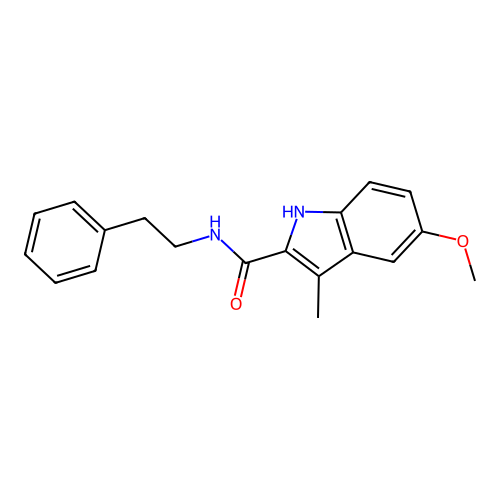 5-methoxy-3-methyl-N-phenethyl-1H-indole-2-carboxamide structure
