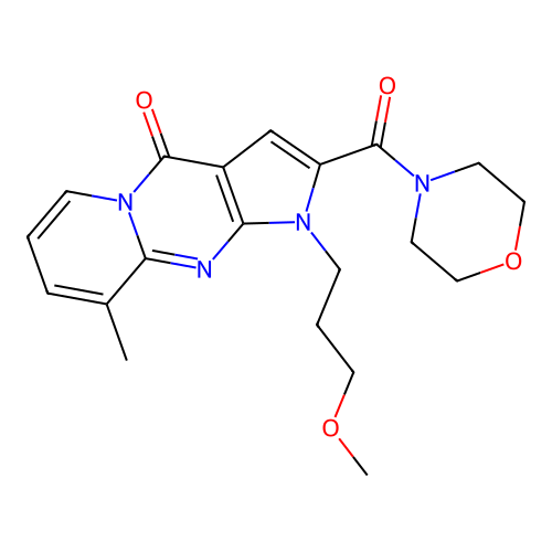 1-(3-methoxypropyl)-9-methyl-2-(morpholine-4-carbonyl)pyrido[1,2-a]pyrrolo[2,3-d]pyrimidin-4(1H)-one structure