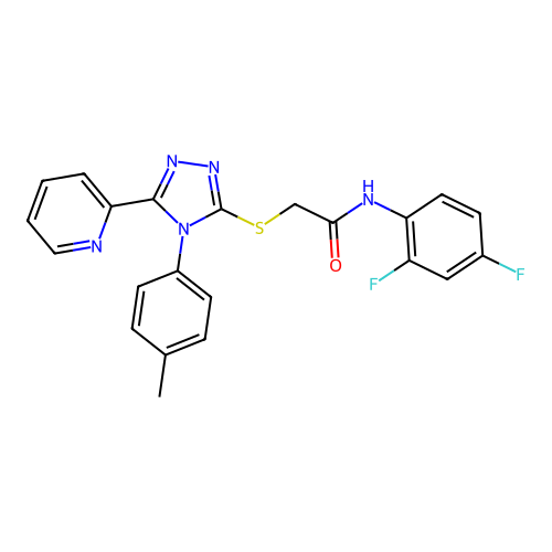 N-(2,4-difluorophenyl)-2-[[4-(4-methylphenyl)-5-pyridin-2-yl-1,2,4-triazol-3-yl]sulfanyl]acetamide structure