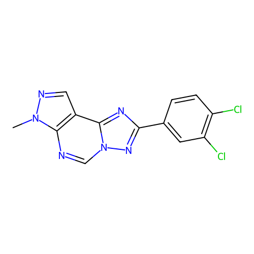 2-(3,4-dichlorophenyl)-7-methyl-7H-pyrazolo[4,3-e][1,2,4]triazolo[1,5-c]pyrimidine structure