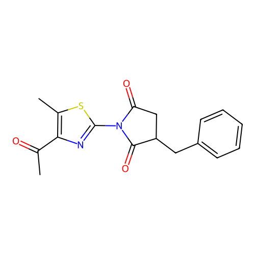 1-(4-Acetyl-5-methyl-1,3-thiazol-2-yl)-3-benzylpyrrolidine-2,5-dione structure