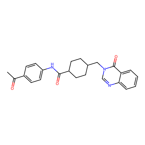 N-(4-acetylphenyl)-4-((4-oxoquinazolin-3(4H)-yl)methyl)cyclohexanecarboxamide structure