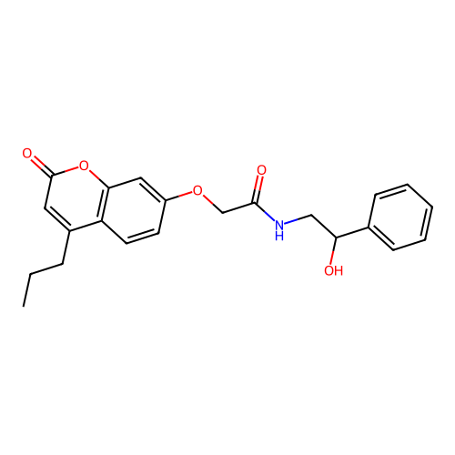 N-(2-hydroxy-2-phenylethyl)-2-((2-oxo-4-propyl-2H-chromen-7-yl)oxy)acetamide structure