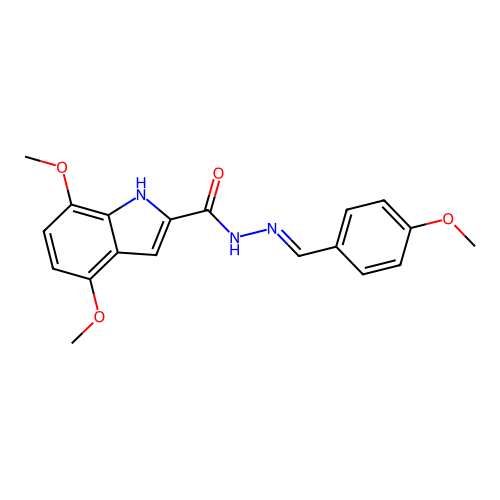 4,7-dimethoxy-N'-[(E)-(4-methoxyphenyl)methylidene]-1H-indole-2-carbohydrazide structure