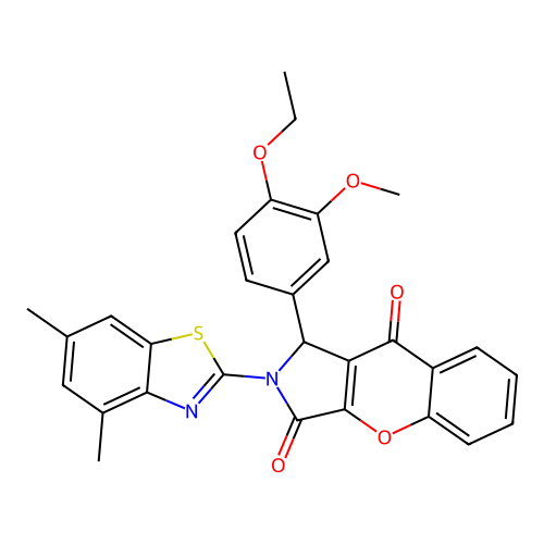 2-(4,6-dimethyl-1,3-benzothiazol-2-yl)-1-(4-ethoxy-3-methoxyphenyl)-1,2-dihydrochromeno[2,3-c]pyrrole-3,9-dione structure