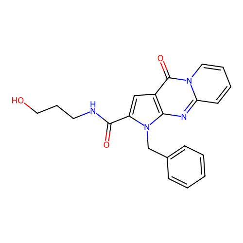 1-benzyl-N-(3-hydroxypropyl)-4-oxo-1,4-dihydropyrido[1,2-a]pyrrolo[2,3-d]pyrimidine-2-carboxamide structure