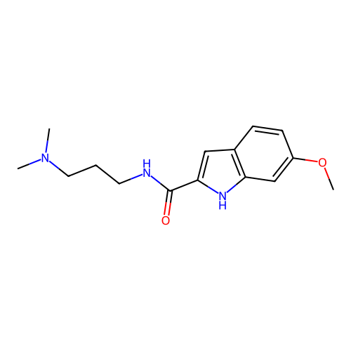 N-[3-(dimethylamino)propyl]-6-methoxy-1H-indole-2-carboxamide structure
