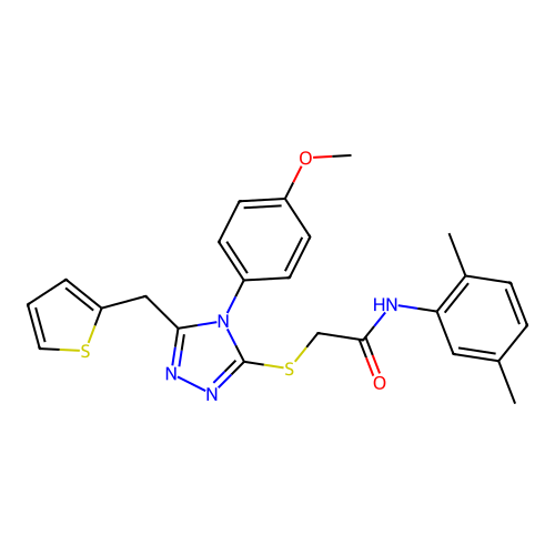 N-(2,5-dimethylphenyl)-2-{[4-(4-methoxyphenyl)-5-(thiophen-2-ylmethyl)-4H-1,2,4-triazol-3-yl]sulfanyl}acetamide structure