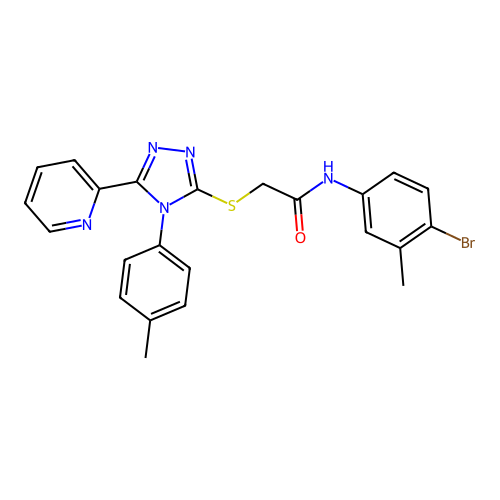 N-(4-bromo-3-methylphenyl)-2-{[4-(4-methylphenyl)-5-(pyridin-2-yl)-4H-1,2,4-triazol-3-yl]sulfanyl}acetamide structure