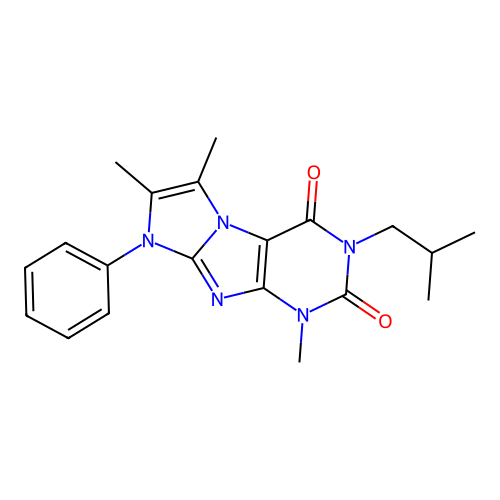 3-isobutyl-1,6,7-trimethyl-8-phenyl-1H-imidazo[2,1-f]purine-2,4(3H,8H)-dione structure