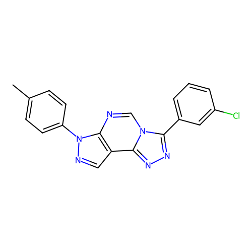5-(3-chlorophenyl)-10-(4-methylphenyl)-3,4,6,8,10,11-hexaazatricyclo[7.3.0.0^{2,6}]dodeca-1(9),2,4,7,11-pentaene structure