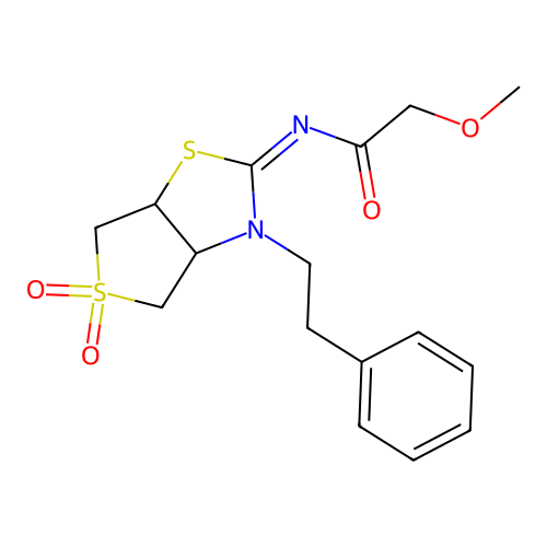 (Z)-N-(5,5-dioxido-3-phenethyltetrahydrothieno[3,4-d]thiazol-2(3H)-ylidene)-2-methoxyacetamide structure