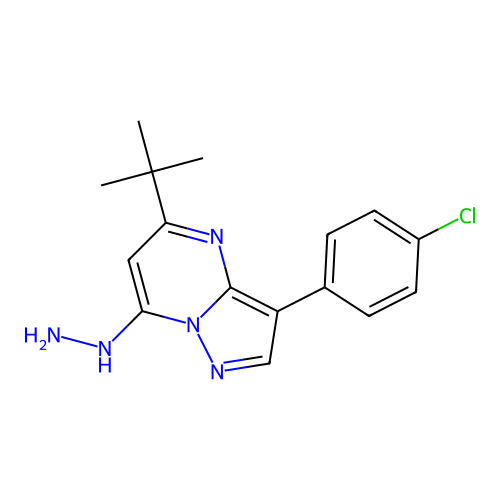 5-Tert-butyl-3-(4-chlorophenyl)-7-hydrazinylpyrazolo[1,5-a]pyrimidine structure