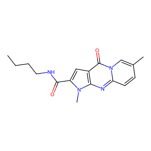 N-butyl-1,7-dimethyl-4-oxo-1,4-dihydropyrido[1,2-a]pyrrolo[2,3-d]pyrimidine-2-carboxamide structure