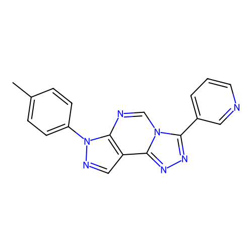 3-(4-methylphenyl)-7-(3-pyridyl)-6-hydropyrazolo[5,4-d]1,2,4-triazolo[4,3-e]py rimidine structure