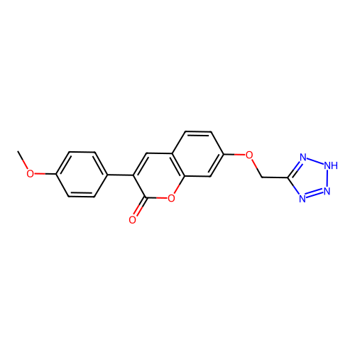 3-(4-methoxyphenyl)-7-(1H-tetrazol-5-ylmethoxy)-2H-chromen-2-one structure