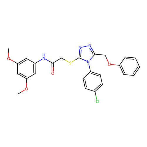 2-{[4-(4-chlorophenyl)-5-(phenoxymethyl)-4H-1,2,4-triazol-3-yl]sulfanyl}-N-(3,5-dimethoxyphenyl)acetamide structure