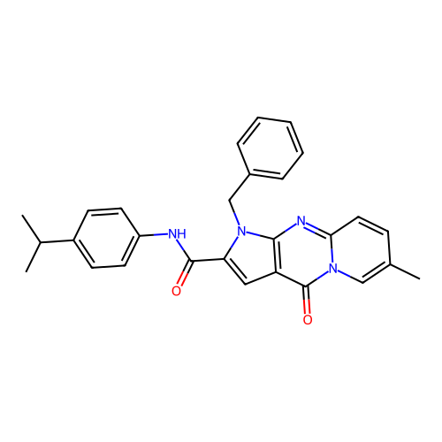 1-benzyl-N-(4-isopropylphenyl)-7-methyl-4-oxo-1,4-dihydropyrido[1,2-a]pyrrolo[2,3-d]pyrimidine-2-carboxamide structure