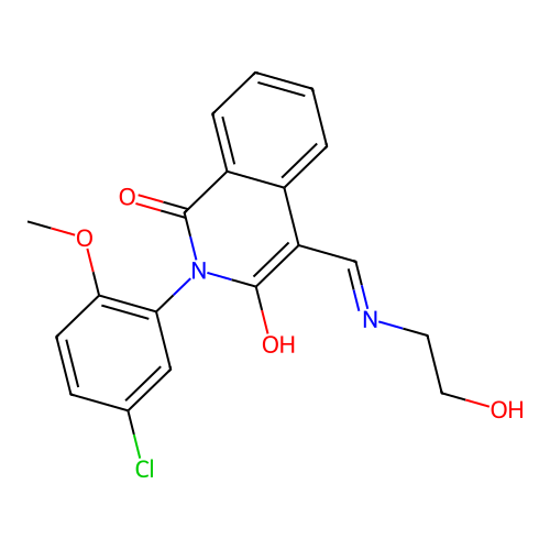 2-(5-chloro-2-methoxy-phenyl)-4-[(2-hydroxyethylamino)methylidene]isoquinoline-1,3-dione structure