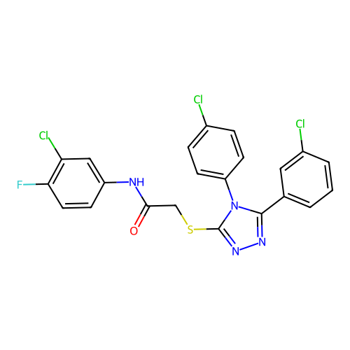 C22H14Cl3FN4OS structure
