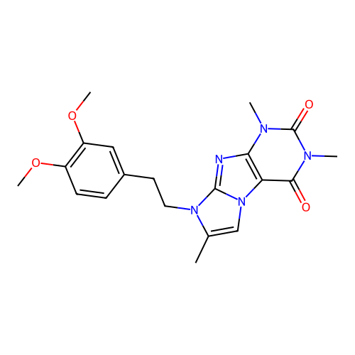 8-(3,4-dimethoxyphenethyl)-1,3,7-trimethyl-1H-imidazo[2,1-f]purine-2,4(3H,8H)-dione structure