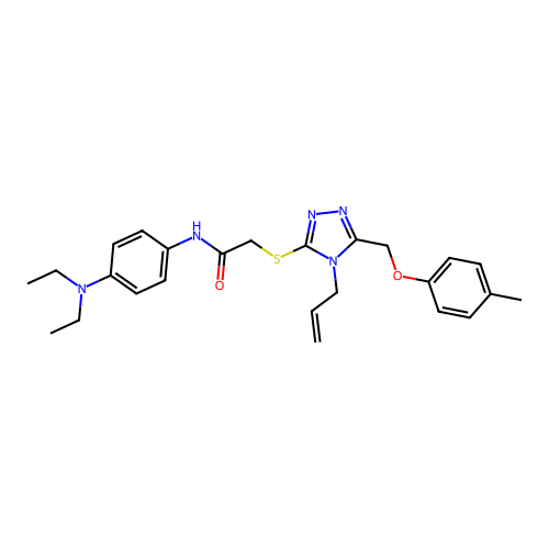 2-((4-allyl-5-((p-tolyloxy)methyl)-4H-1,2,4-triazol-3-yl)thio)-N-(4-(diethylamino)phenyl)acetamide structure