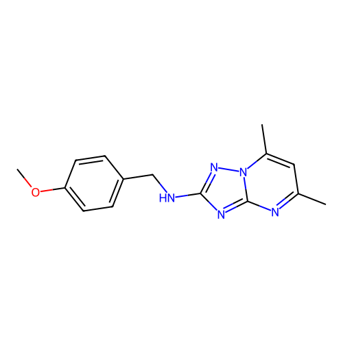 N-[(4-methoxyphenyl)methyl]-5,7-dimethyl-[1,2,4]triazolo[1,5-a]pyrimidin-2-amine structure