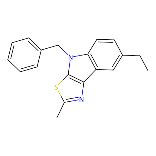 4-benzyl-7-ethyl-2-methyl-4H-[1,3]thiazolo[5,4-b]indole structure