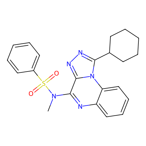 N-(1-cyclohexyl-[1,2,4]triazolo[4,3-a]quinoxalin-4-yl)-N-methylbenzenesulfonamide structure