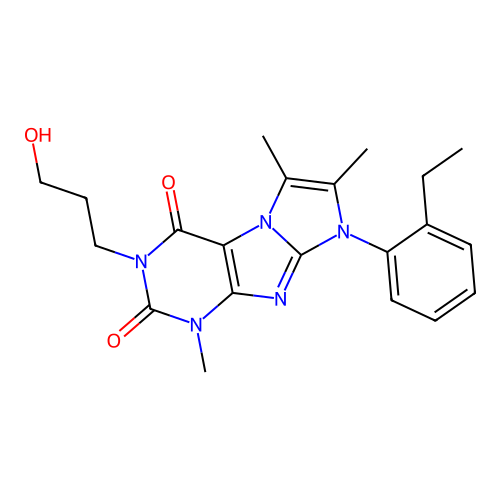 6-(2-ethylphenyl)-2-(3-hydroxypropyl)-4,7,8-trimethylpurino[7,8-a]imidazole-1,3-dione structure